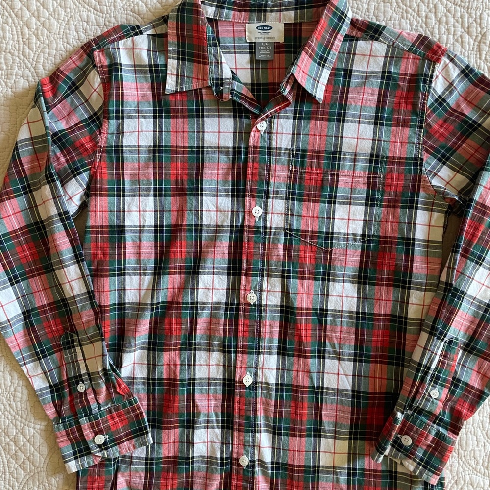 Old Navy Boy’s Red Plaid Shirt